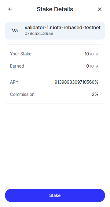 Current Stake Detail